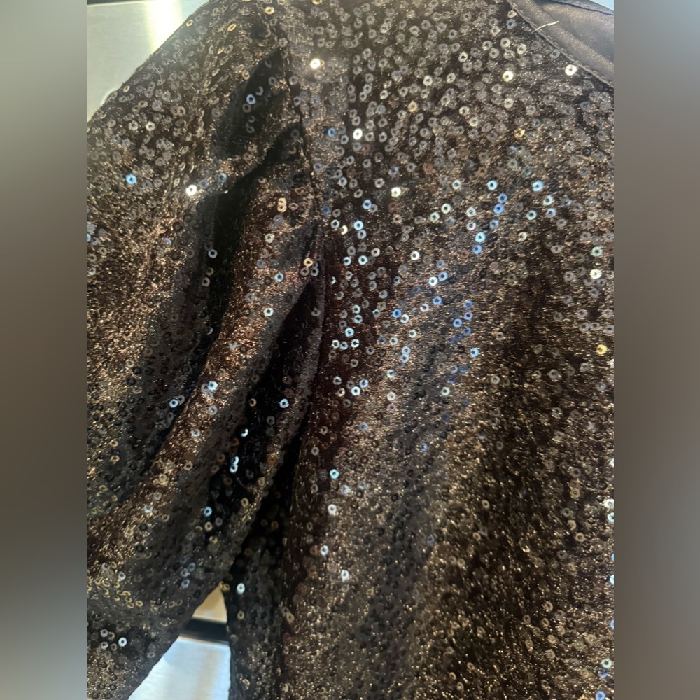 Badgley Mischka Black Sequin Blouse. NWOT - Picture 4 of 6